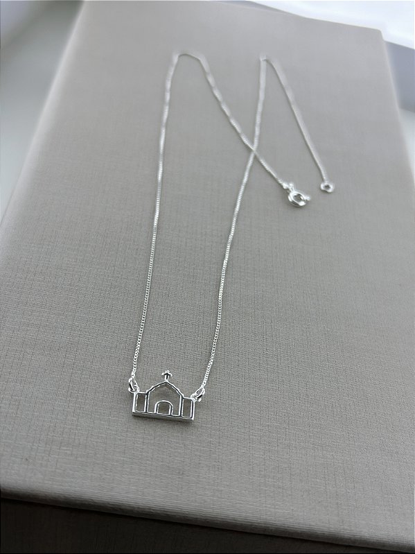 Colar igreja na prata 925