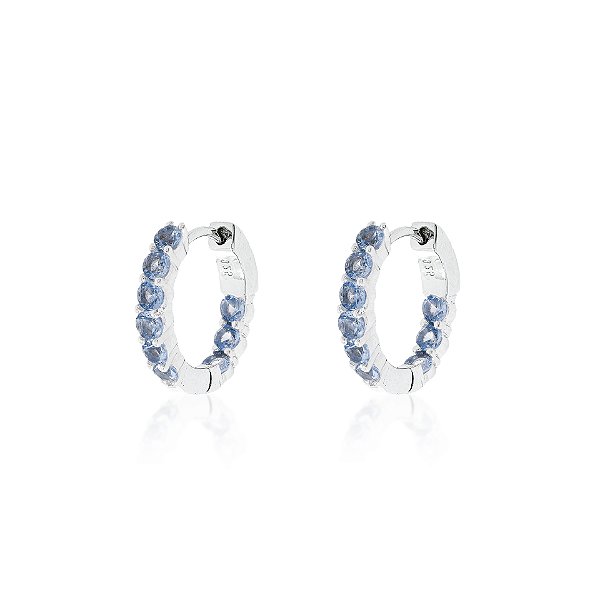 Argola acqua na prata 925