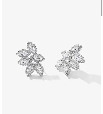 Brinco earcuff navete cristal