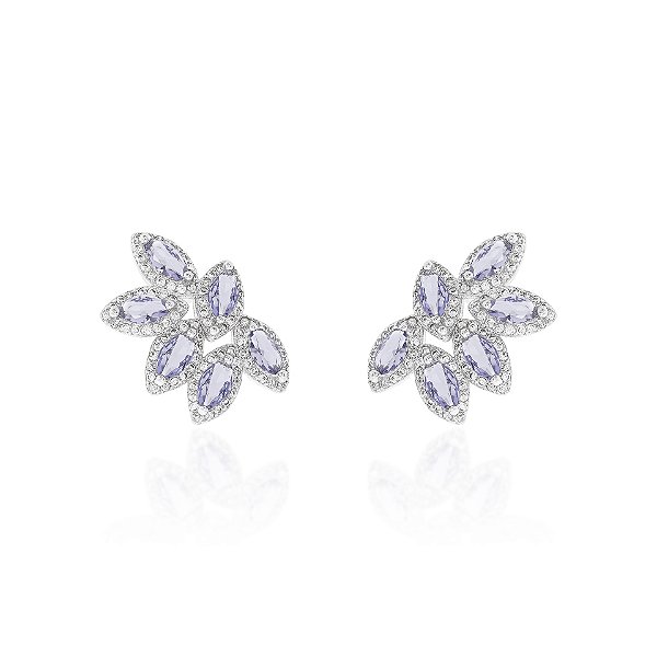 Brinco earcuff navete tanzanita