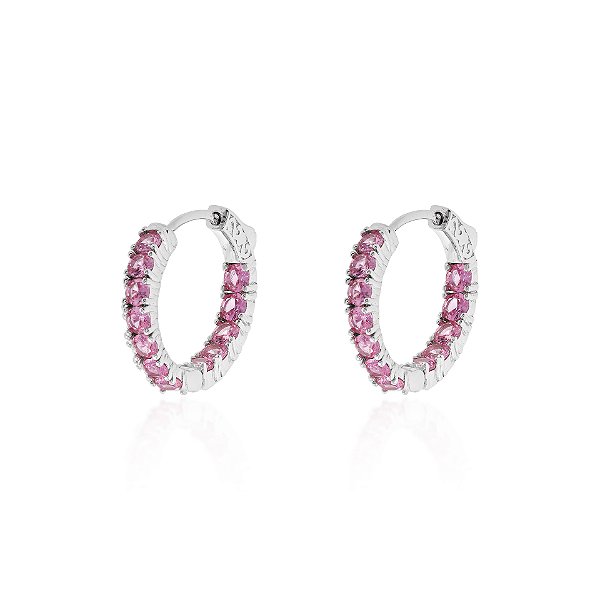 Argola pink pontos de luz