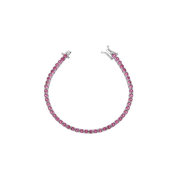 Pulseira riviera 4 garras pink