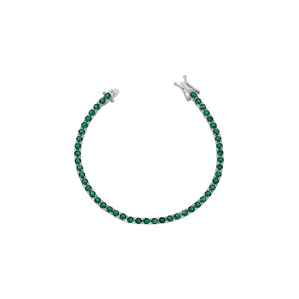 Pulseira riviera 4 garras esmeralda