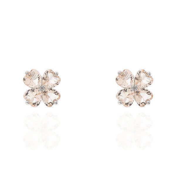 Brinco de trevo morganita