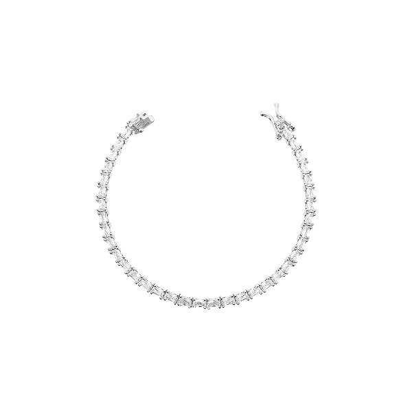Pulseira riviera retangular cristal