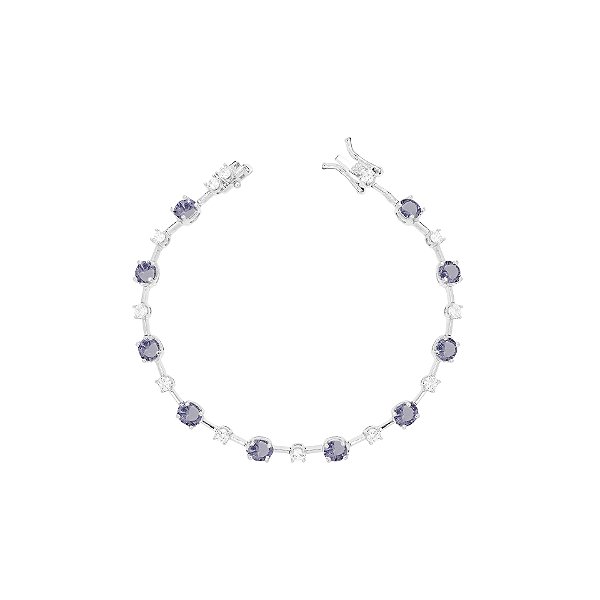 Pulseira fio faca pontos de luz tanzanita