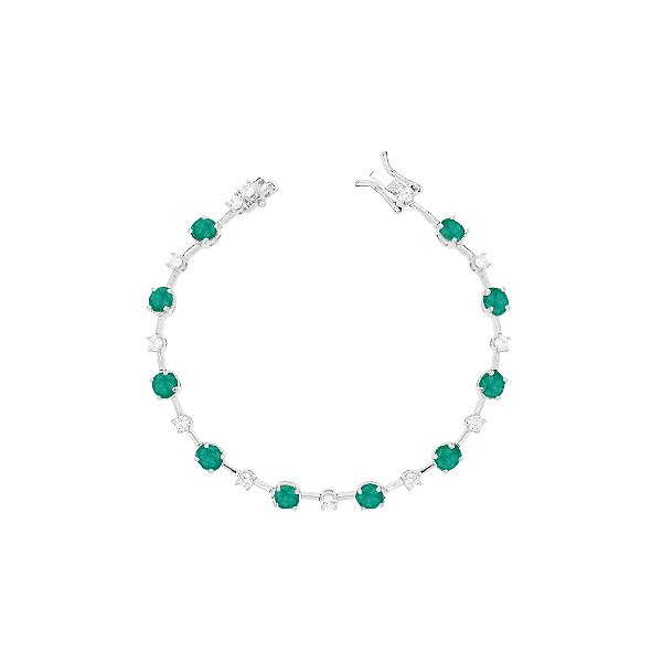 Pulseira fio faca pontos de luz esmeralda