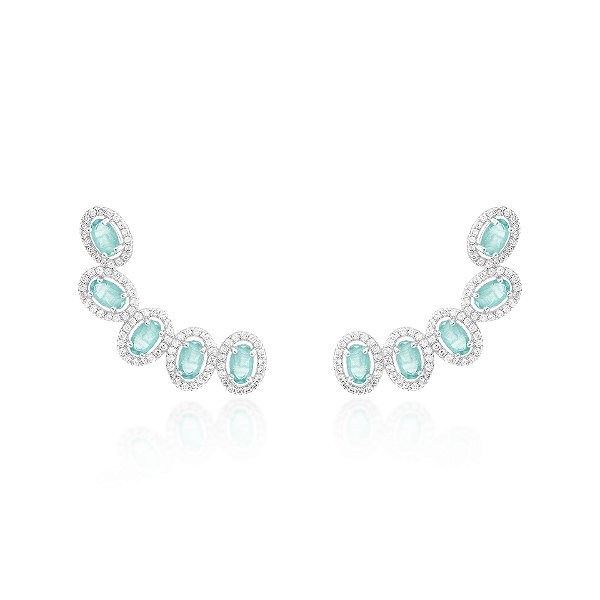 Brinco earcuff cinco ovais colombiana