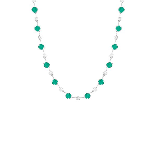 Colar fio faca pontos de luz esmeralda