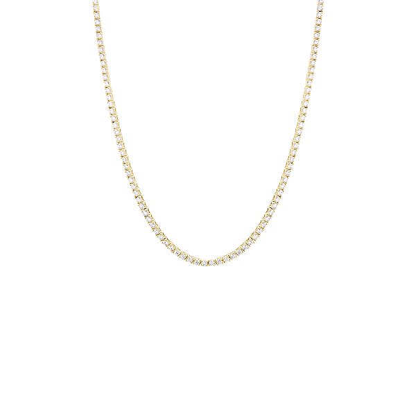 Colar riviera 2mm 4garras 38cm dourada