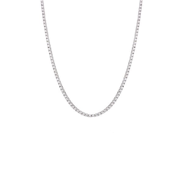 Colar riviera 2mm 4garras 42cm ródio branco