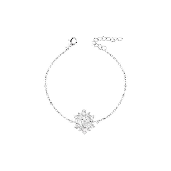Pulseira Nossa Senhora Das Graças ródio branco