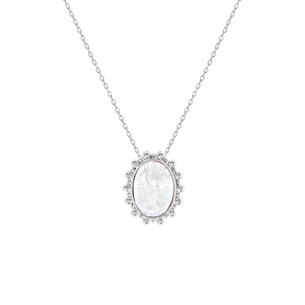 Colar Espírito Santo madrepérola ródio branco