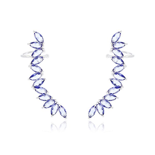 Brinco earcuff navete tanzanita