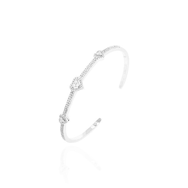 Bracelete corações cravejados