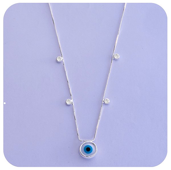 Colar de olho grego na prata 925