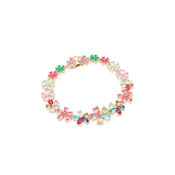 Pulseira riviera em formato flores colorida