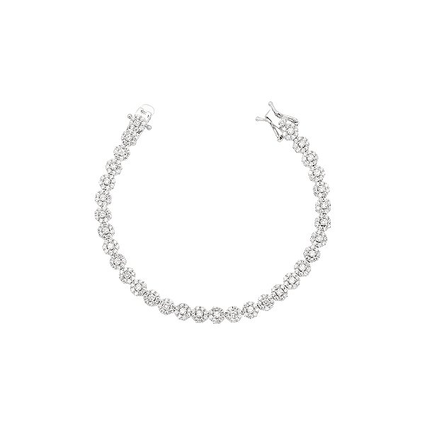 Pulseira riviera redonda cristal