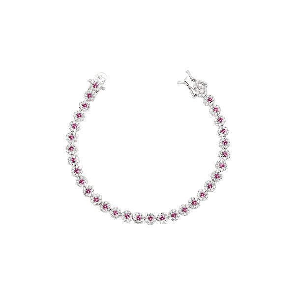 Pulseira riviera redonda pink