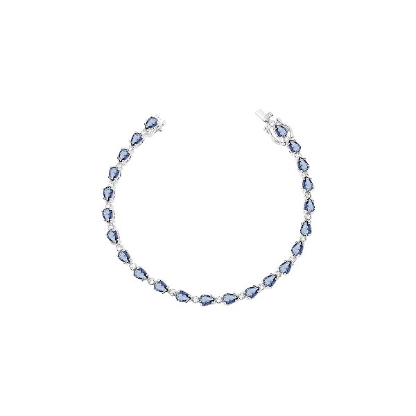 Pulseira riviera gota com ponto de luz safira