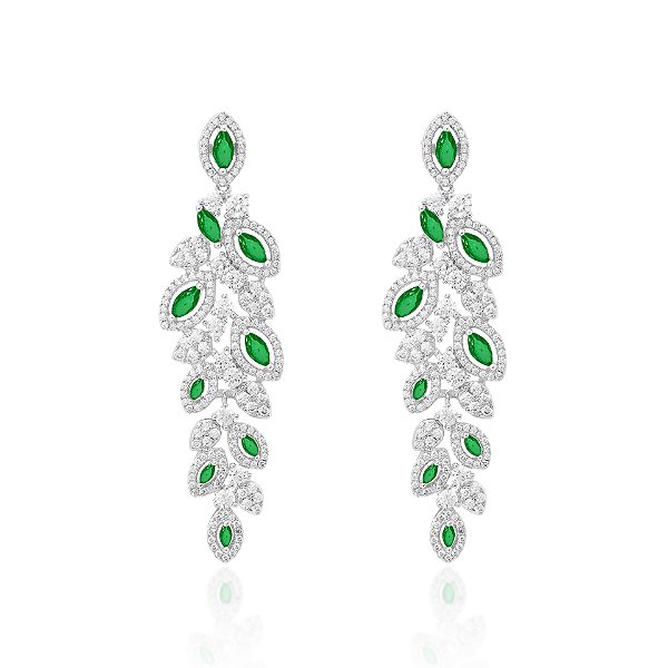 Brinco de navetes esmeralda