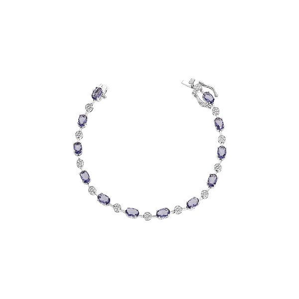 Pulseira fio faca oval tanzanita