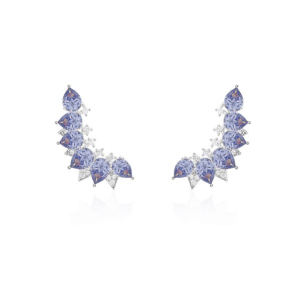 Brinco earcuff seis gotas tanzanita