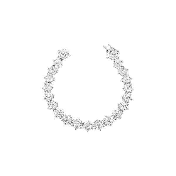 Pulseira riviera flor seis pétalas formato de triângulo