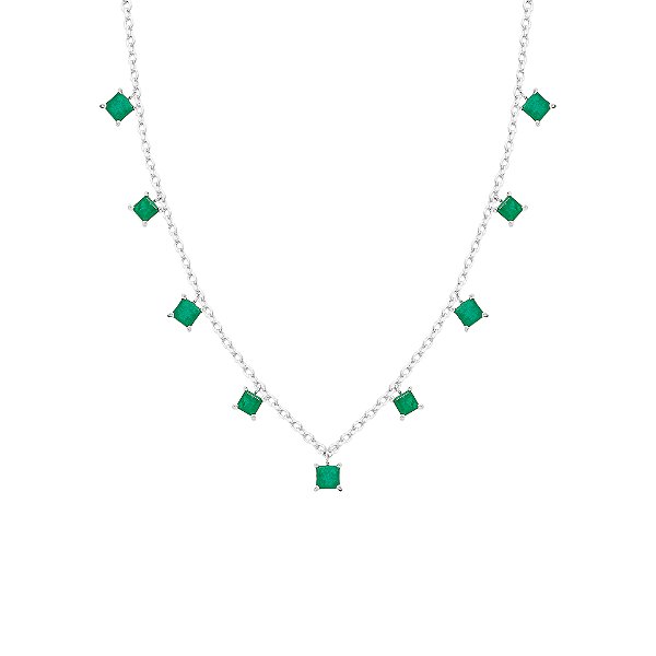 Colar nove quadrados esmeralda