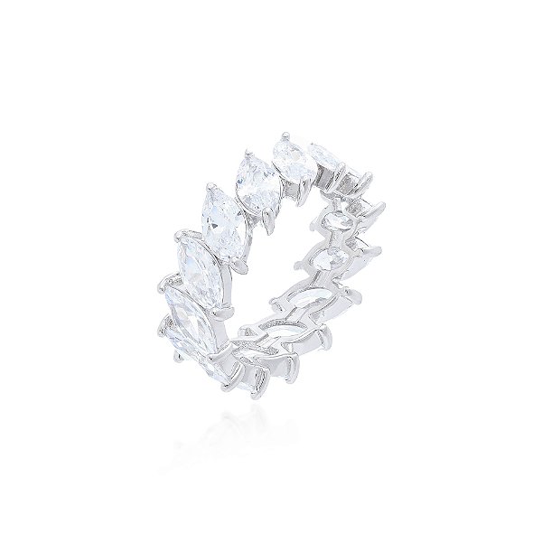 Anel navete torta de prata 925