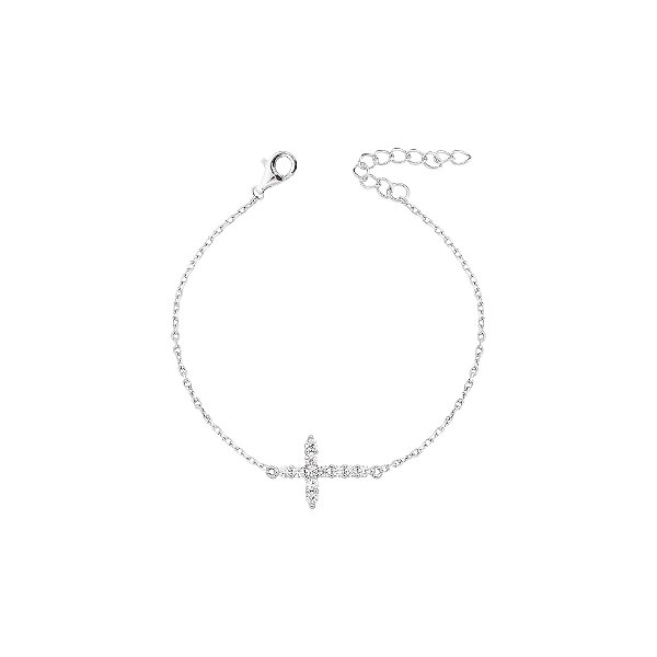 Pulseira cruz cravejada