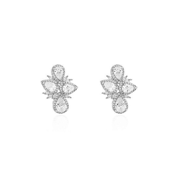 Brinco earcuff quatro gotas cristal