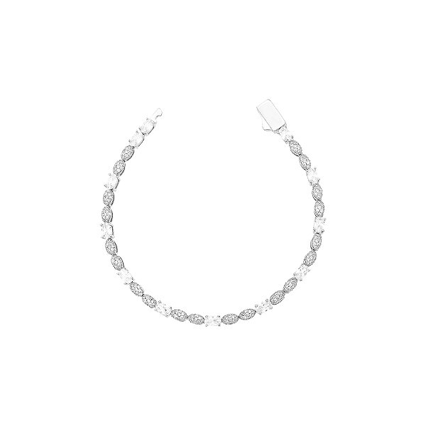 Pulseira riviera oval cristal