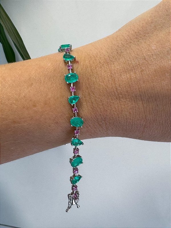 Pulseira riviera colombiana e pink