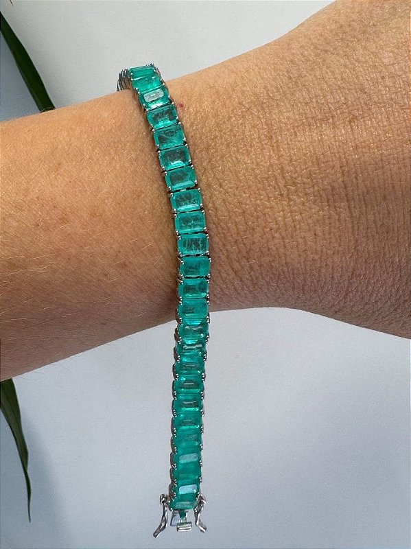 Pulseira riviera retangular colombiana