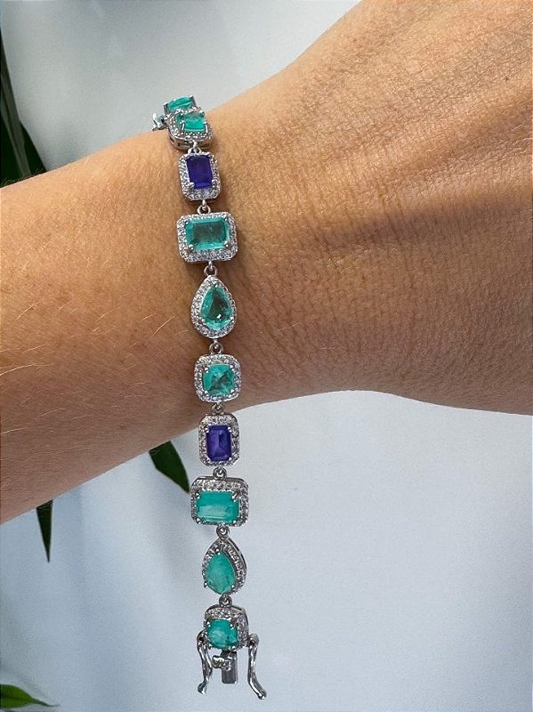 Pulseira riviera colombiana e roxo