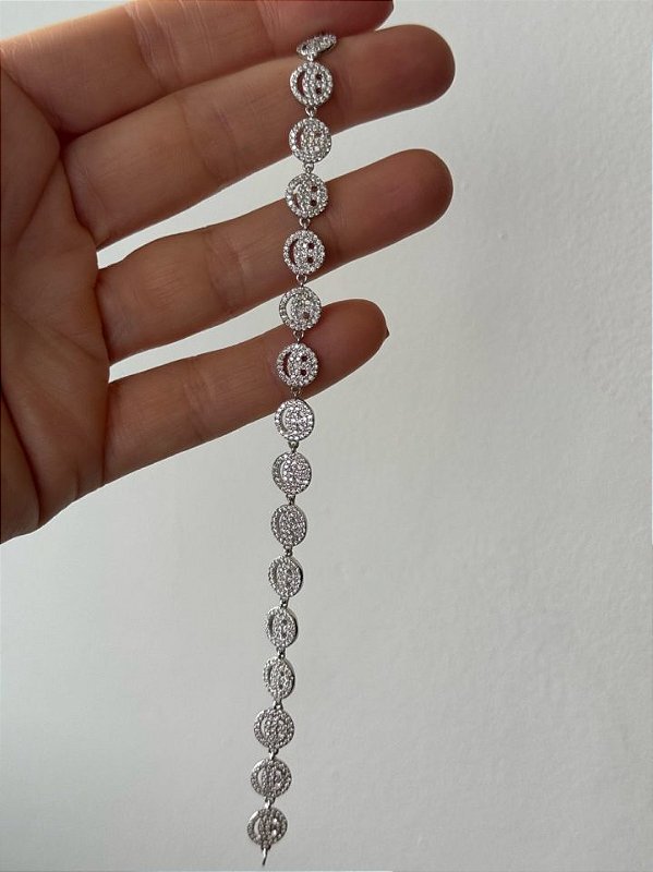 Pulseira smiles na prata 925