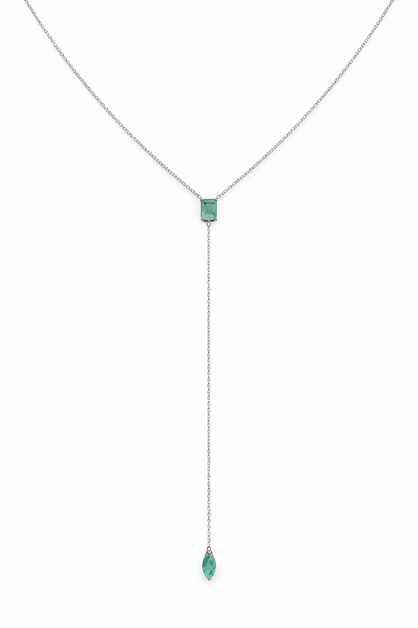 Colar gravata colombiana na prata 925