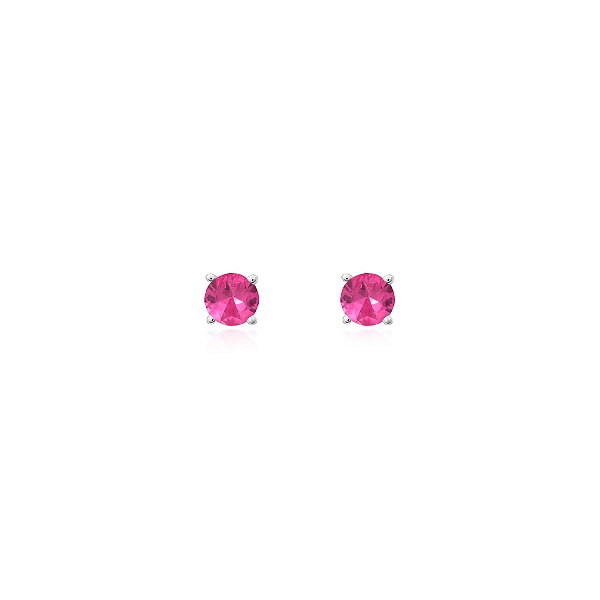 Brinco 4mm pink prata 925