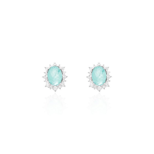 Brinco oval 9mm colombiana prata 925