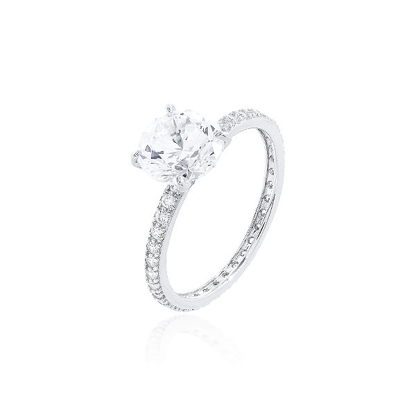 Anel solitário na prata 925 (escolha o tamanho)