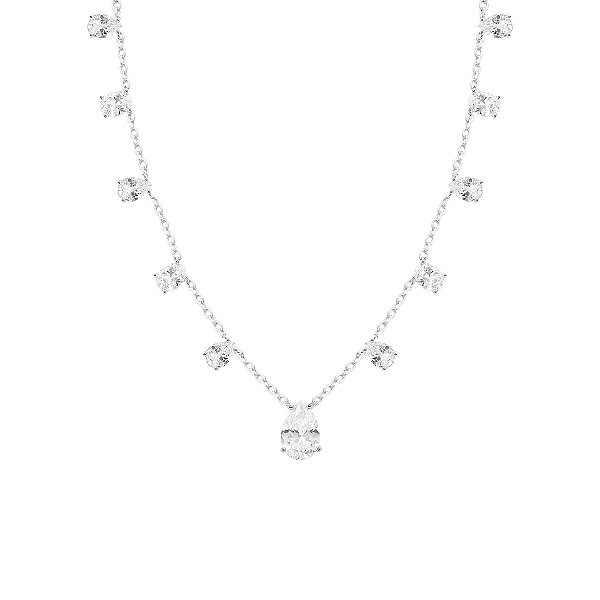 Colar de gota e oval cristal