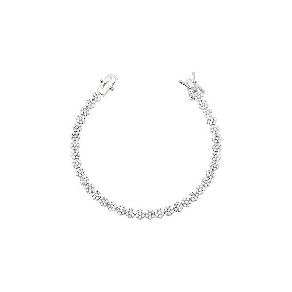 Pulseira riviera com formato de flor