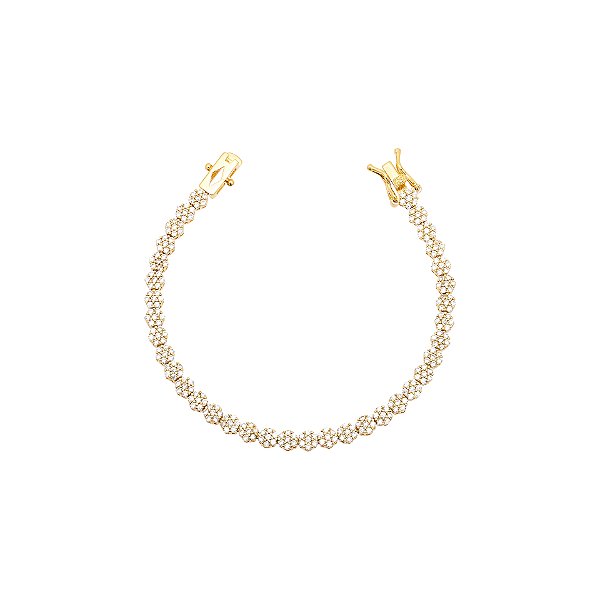 Pulseira riviera com formato de flor