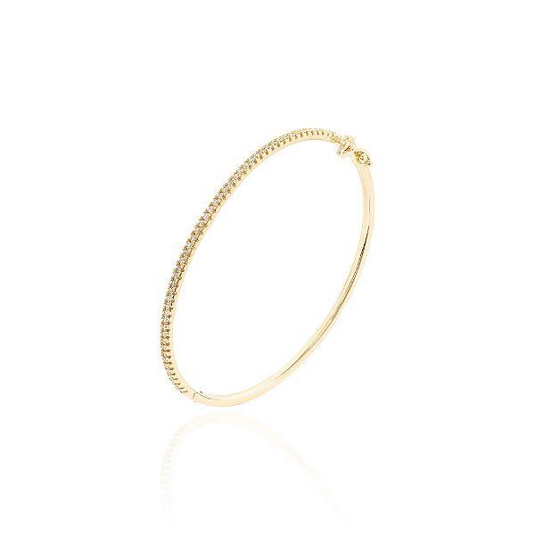 Bracelete uma fileira cravejada