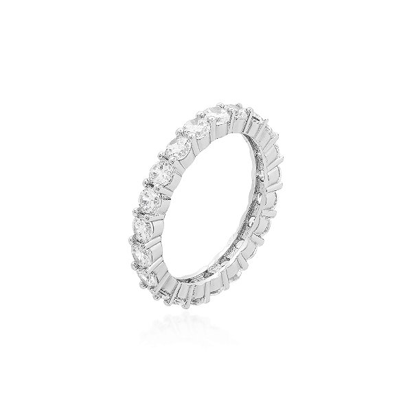 Anel cravejado 3mm cristal (escolha o tamanho)