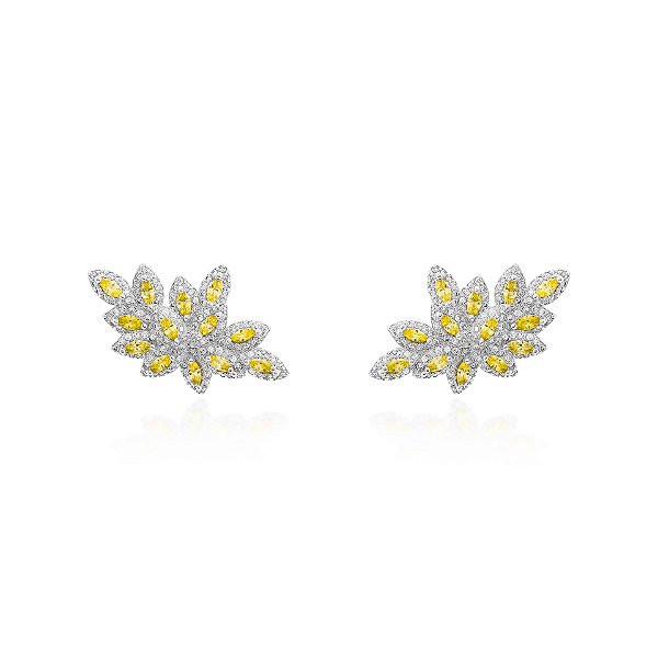 Brinco earcuff navetes citrino
