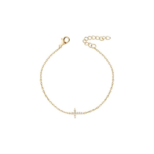 Pulseira cruz cravejada