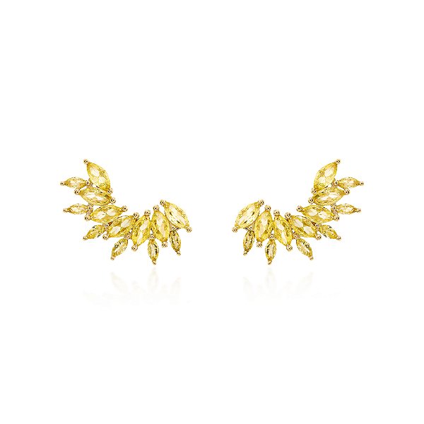 Brinco earcuff navete citrino