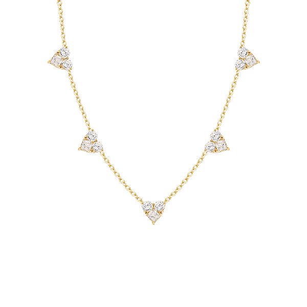 Colar cinco corações cristal